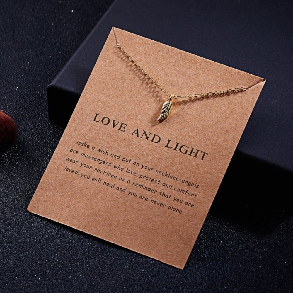 SOLD  NEW Dainty Gold Angel Wing Necklace - Picture 3 of 4